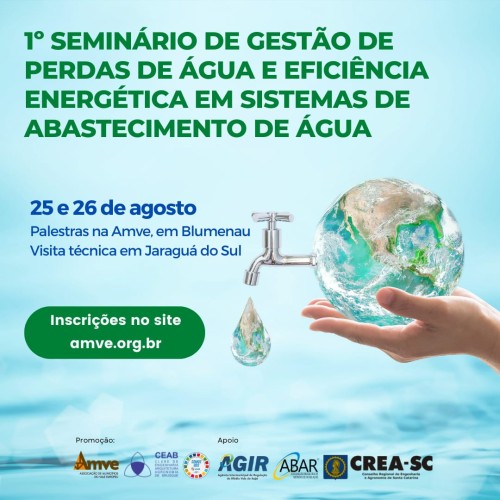 Participe do 1º Seminário de Gestão de Perdas de Água e Eficiência Energética em Sistemas de Abastecimento de Água! 